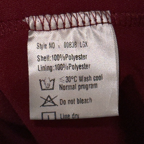 NWT Burgundy Deep V Neck Shiny Fishtail Evening Dress with Flutter Sleeves - Picture 10 of 13